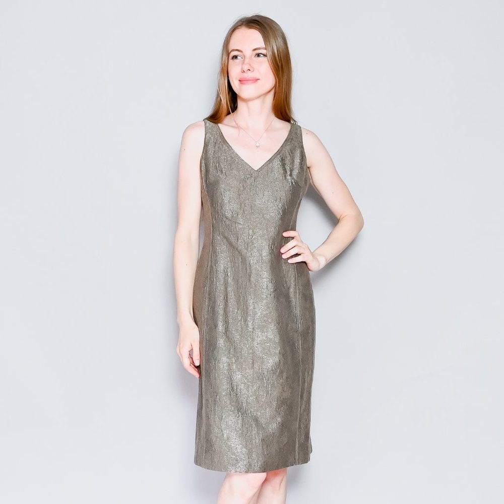 PIAZZA SEMPIONE Sleeveless Jacquard Sheath Dress Sz 6 28"W 17" P2p